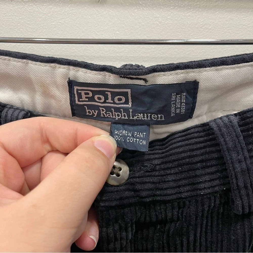 Polo Ralph Lauren Corduroy Andrew Pants Navy Blue Cotton 36 x 30